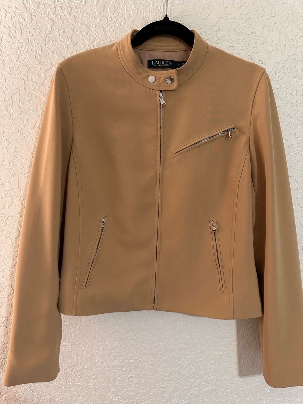 Lauren Ralph Lauren Camel Tan Zip-Front  Jacket